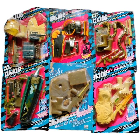 Lot Of 6 Vintage GI Joe Hall Of Fame Mission Gear 1993 Kid Dimensions Products - Picture 1 of 16